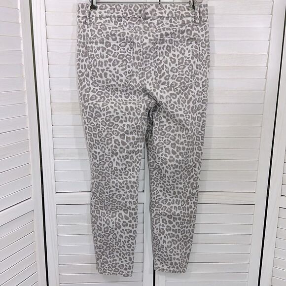 WHBM Jeans Size 8 High Rise Skinny Ankle Leopard Print - Picture 10 of 14